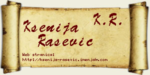 Ksenija Rašević vizit kartica